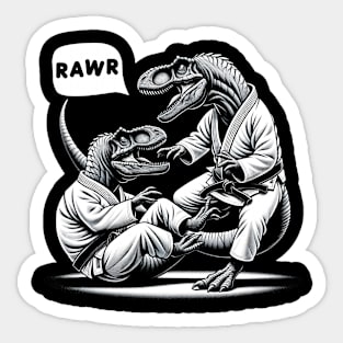 BJJ T-Rex Dinosaurs Grappling Funny Jiu Jitsu Sticker